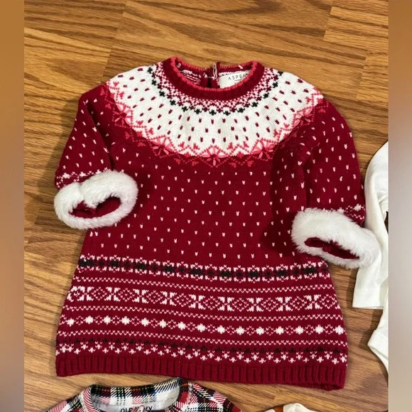 Old Navy Carter's Christmas Dress Reindeer Santa Snowman Bears Footie Pjs - Picture 2 of 8